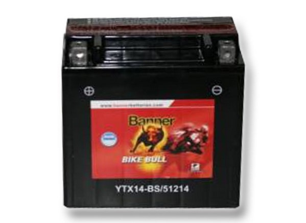Motobaterie Banner Bike Bull AGM YTX14-BS, 12Ah, 12V