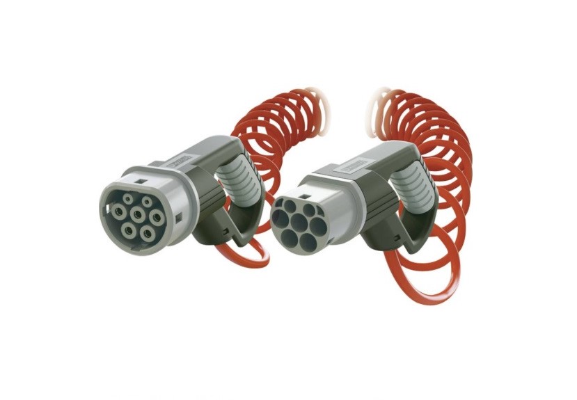 Spirálový nabíjecí kabel pro elektromobily Phoenix Contact 1404563, 4 m, Typ 2, 20A, 1fázový