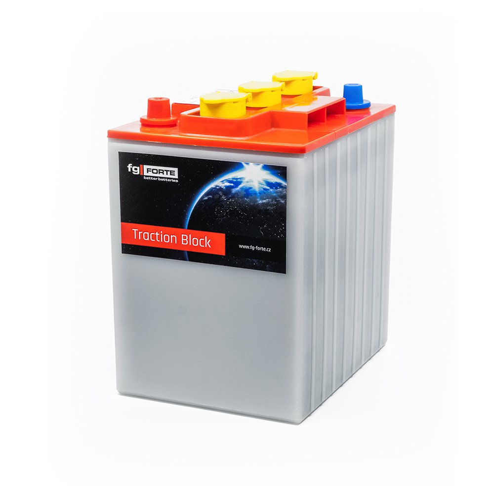 fg-FORTE 3PT210 WET trakční blok 6V 205Ah C5 270Ah C20 242 x 190 x 275 mm