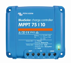 MPPT solární regulátor Victron Energy 75/10 napětí panelů 75V, 10A, Baterie 12V/145Wp nebo 24V/290Wp
