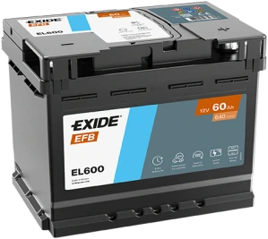Autobaterie EXIDE START-STOP EFB 60Ah 12V 640A EL600 242x175x190