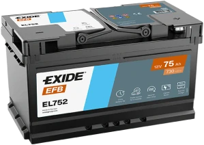 Autobaterie EXIDE START-STOP EFB 75Ah 12V 730A EL752