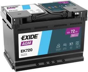 Autobaterie EXIDE Start-Stop AGM 12V 72Ah 760A EK720 278x175x190