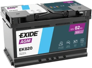Autobaterie EXIDE START-STOP AGM 82Ah 12V 800A EK820 315x175x190