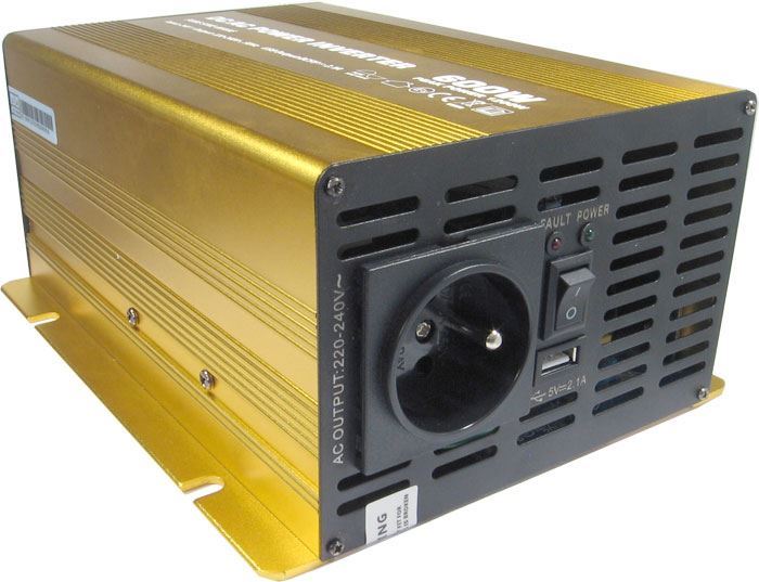 Měnič napětí 12V/230V 600W, Soluowill NP600, čistá sinusovka