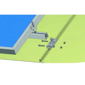 Set konstrukce pro 6 panelů 1,5 - 2kW, pro ploché střechy z falcovaného plechu