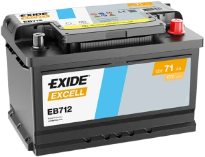 Autobaterie EXIDE Excell 12V 71Ah 670A EB712 278x175x175