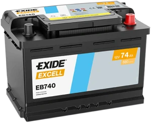 Autobaterie EXIDE Excell 12V 74Ah 680A EB740 278x175x190