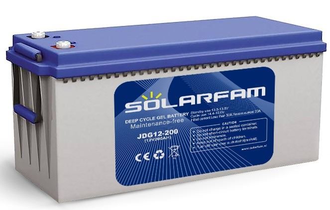 Trakční Gelový akumulátor Solarfam JDG12-200Ah VRLA 12V/200Ah