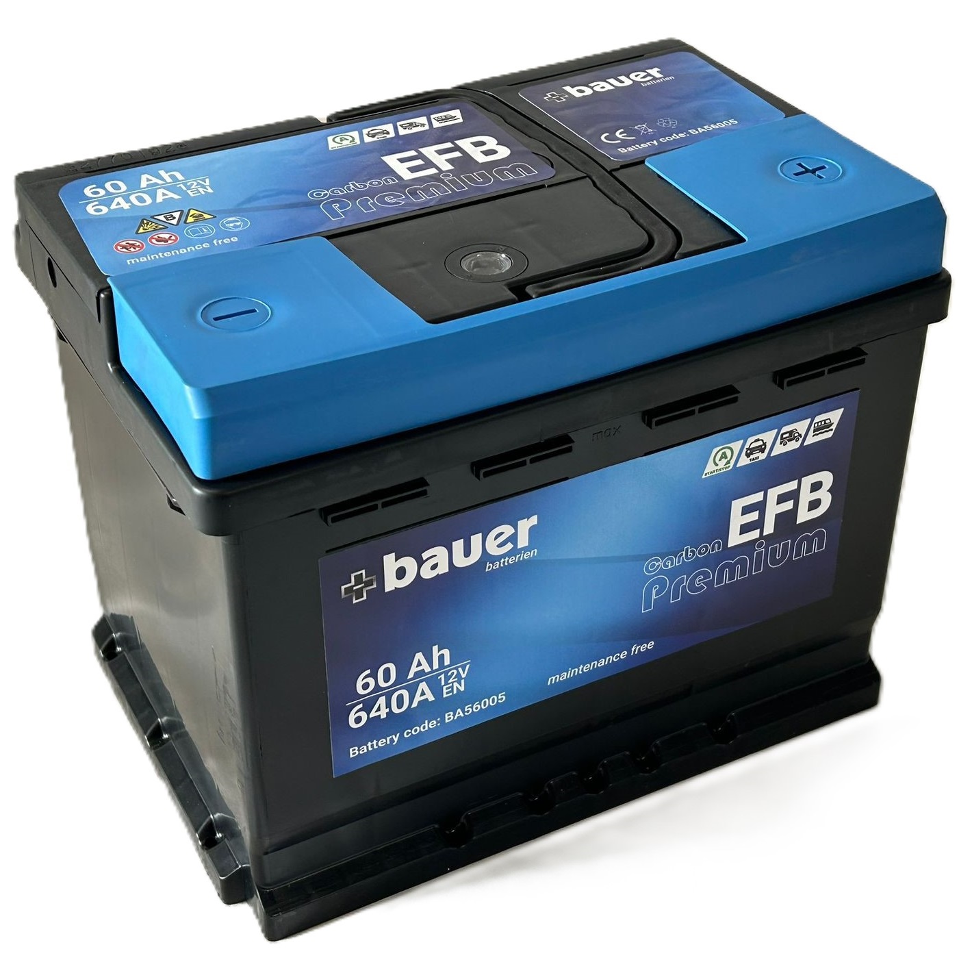 Autobaterie BAUER Carbon EFB 60Ah 12V 640A BA56005 242x175x190