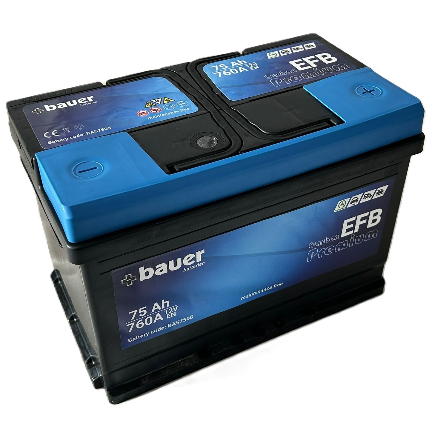 Autobaterie BAUER Carbon EFB 75Ah 12V 760A BA57505 276x175x190