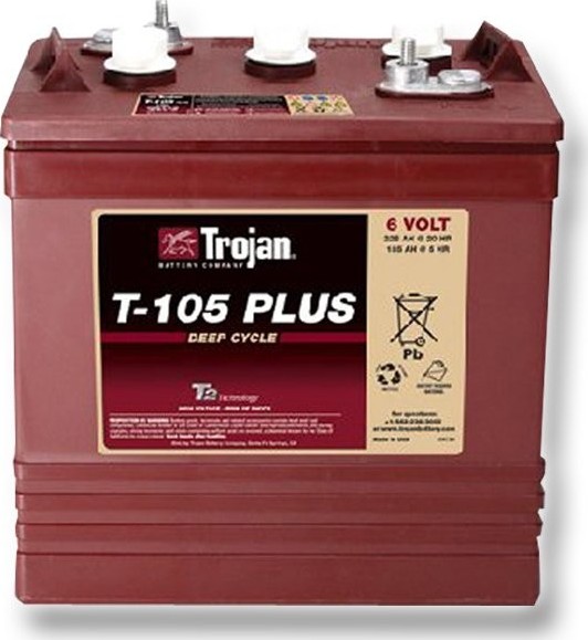 Trakční baterie Trojan T 105 Plus (3 / 9 GiS 197 BS Plus), 225Ah, 6V, 264 x 181 x 275 mm