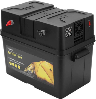 Box BCH Battery pro akumulátor se zásuvkami 3x12V a USB 5V/2,1+1A pro baterii 100Ah, PB003